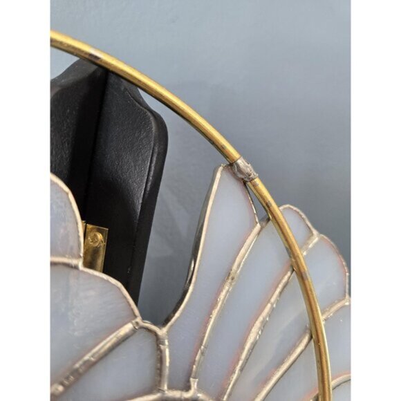 Stained Glass Dove with Branch Handmade Suncatcher Easter/Christmas Decor Vtg - Picture 10 of 10